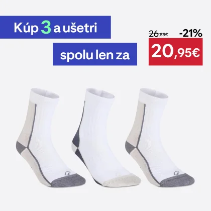 DECATHLON Vysoké tenisové ponožky RS 500 3 páry modro-béžové 39-42