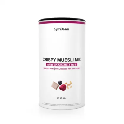 GymBeam Crispy Muesli Mix biela čokoláda ovocie