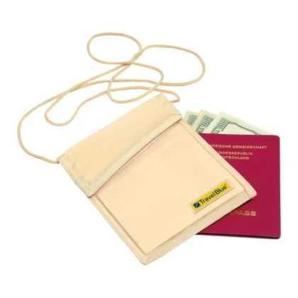 Travel Blue Neck Wallet Rfid Beige