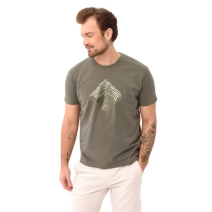Pánske tričko s krátkym rukávom VOLCANO LIQUID-302-KHAKI