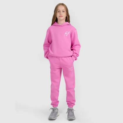 Teplákové jogger kalhoty dívčí - růžové