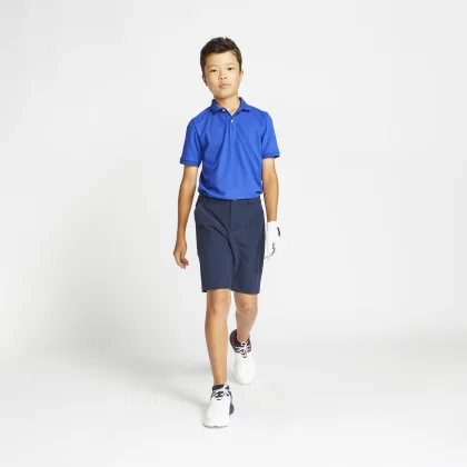 INESIS Detské golfové šortky MW500 tmavomodré 7-8 r (123-130 cm)