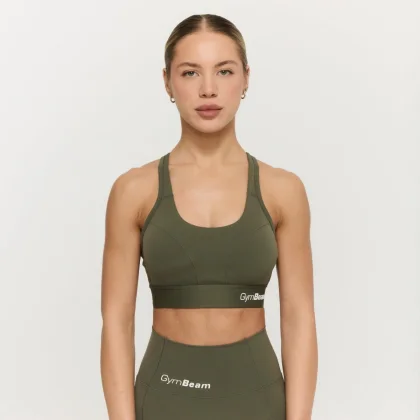 GymBeam Combat Sports Bra Olive Grey