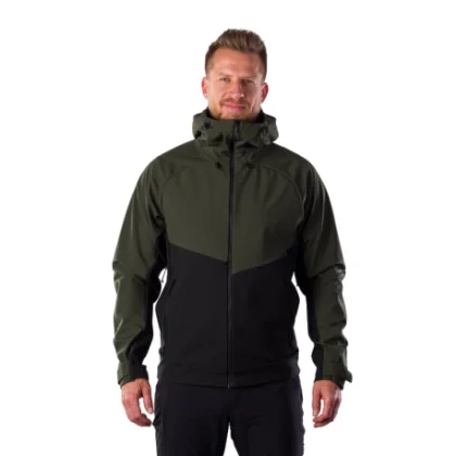 Pánska turistická bunda s kapucňou NORTHFINDER CLIFTON 550blackdarkgreen