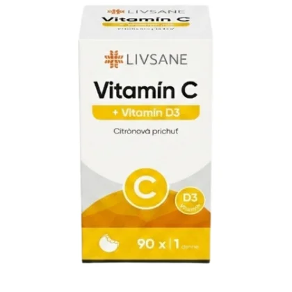 LIVSANE Vitamín C + D3 90 žuvacích tabliet