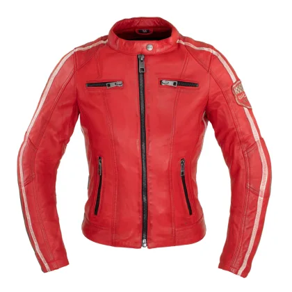 Dámska kožená bunda W-TEC Umana Farba červená,