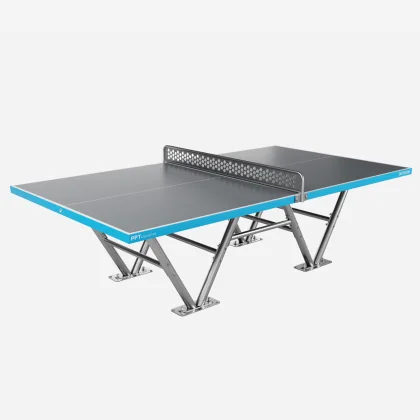 DECATHLON Vonkajší odolný stolnotenisový stôl Collective modrý bez
