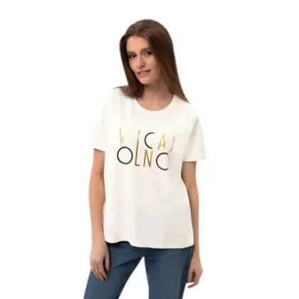 Dámské tričko s krátkým rukávem VOLCANO MADAME-101-CREAM