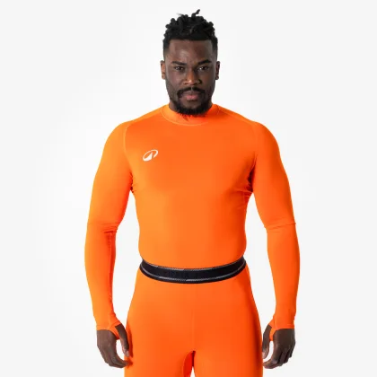 KIPSTA Unisex futbalové termotričko Keepdry Club s dlhými rukávmi oranžové S