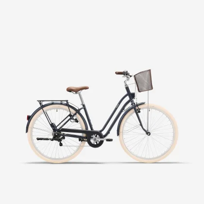 ELOPS Mestský bicykel Elops 520 so zníženým rámom tmavomodrý S-M