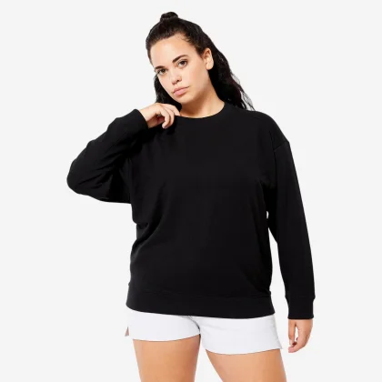 DOMYOS Dámska oversize mikina čierna 2XL