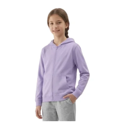 Dievčenská mikina so zipsom 4F JUNIOR SWEATSHIRT F2322-51S-VIOLET