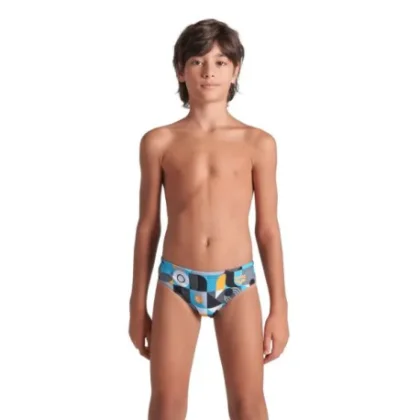 Chlapčenské plavecké plavky ARENA BOYS WALLPAPER BRIEFS-BLACK MULTI