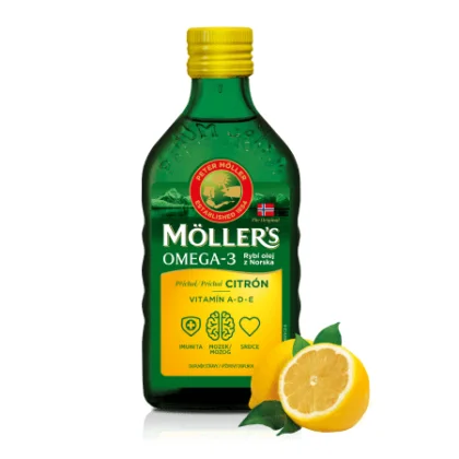 Mollers Omega 3 rybí olej 250 ml citrónová príchuť