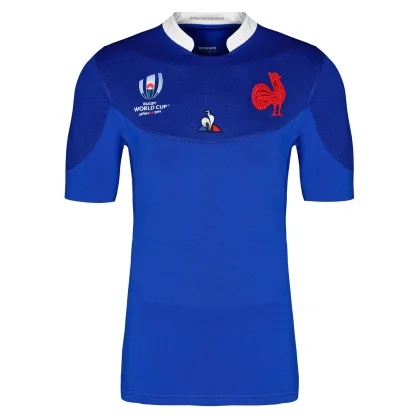 LE COQ SPORTIF Dres pre dospelých s krátkym rukávom replika francúzskeho tímu modrý 2019 S