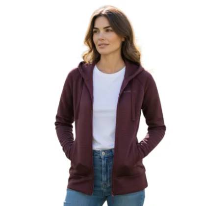 Dámska lyžiarska mikina so zipsom FUNDANGO Share-398-aubergine