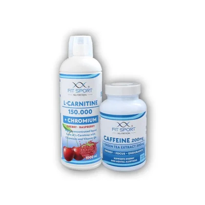 FitSport Nutrition L-Carnitine 150000+Chromium 1000ml+Caffeine 200mg+Green Tea 300mg 120 caps