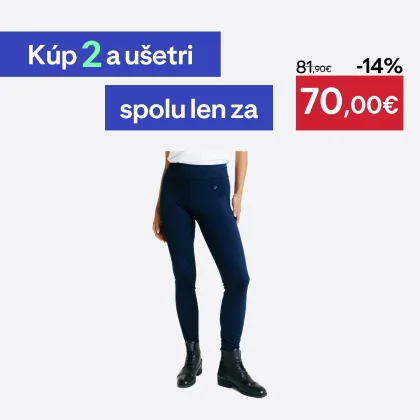FOUGANZA Dámske jazdecké legíny 500 so silikónovým sedom tmavomodré 2XL