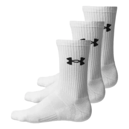 Zoknik UNDER ARMOUR 3 PACK-UA Performance Cotton Crw-WHT