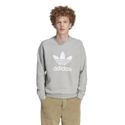 Pánska mikina ADIDAS ORIGINALS TREFOIL CREW-IM4501-medium grey heather