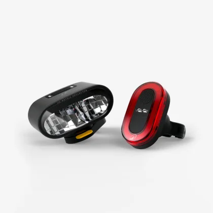 DECATHLON Súprava cyklistického osvetlenia ST930 senzor spomalenia USB bez