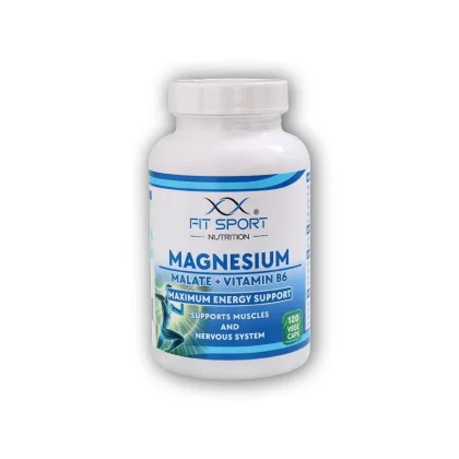 FitSport Nutrition Magnesium Malate + Vitamin B6 120 vege caps - Energy Magnesium - Hořčík Malát