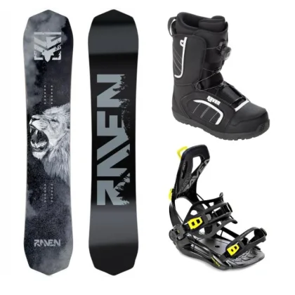 Raven Lion snowboard + Raven RAGE Fastec FT360 black/lime vázání + Raven Target ATOP obuv
