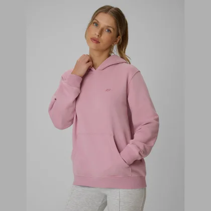 Mikina tepláková relaxed s kapucňou dámska - čierna