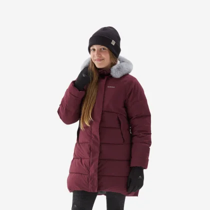QUECHUA Detská prešívaná turistická bunda NH500 7-15 r. bordová 12-13 r (149-159 cm)