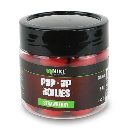 Plávajúce boilie NIKL Pop Up Jahody priemer 18 mm, balenie 50 g