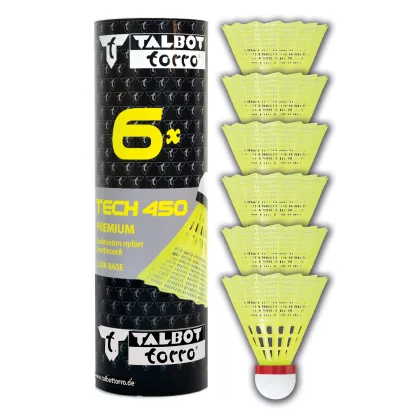 Bedmintonové loptičky TALBOT TORRO Tech 450 Fast 6ks - žlté