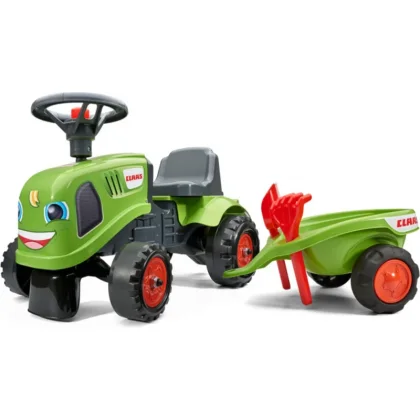 Falk Odrážedlo 212C Baby Claas s vlečkou a lopatkou s hrabičkami