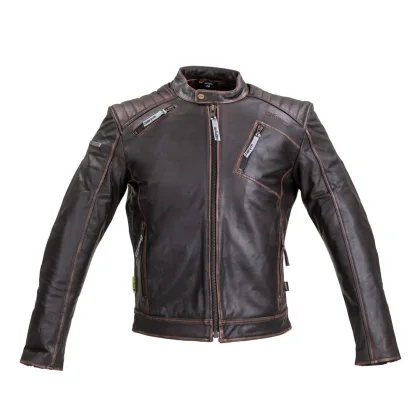 Kožená moto bunda W-TEC Embracer Farba Vintage Dark Brown,