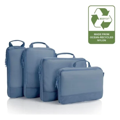 Heys Ecotex Compression Packing Cube 4 Pc Set Blue Ocean