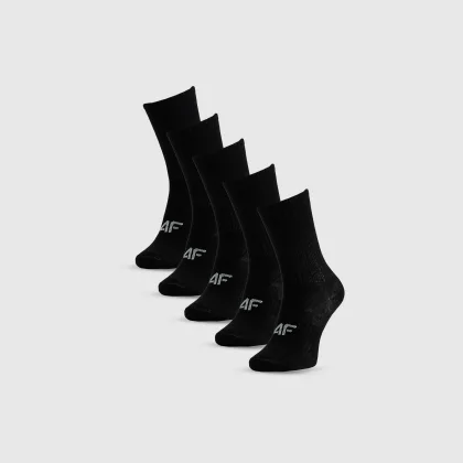 Dievčenské dlhé ponožky (5-pack) - čierne