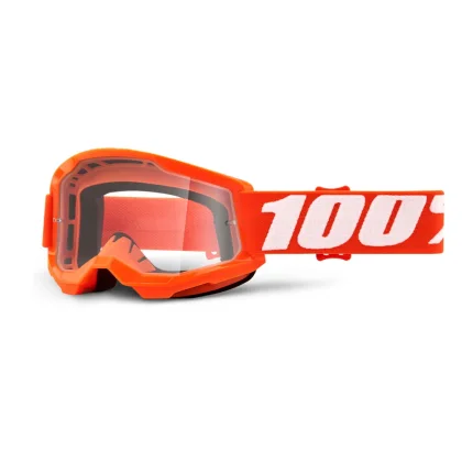 100% Strata 2 Youth červená, číre plexi