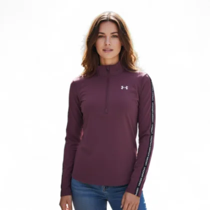 Dámská tréninková mikina s 1 2 zipem UNDER ARMOUR UA Tech WM Tape Half Zip-RED