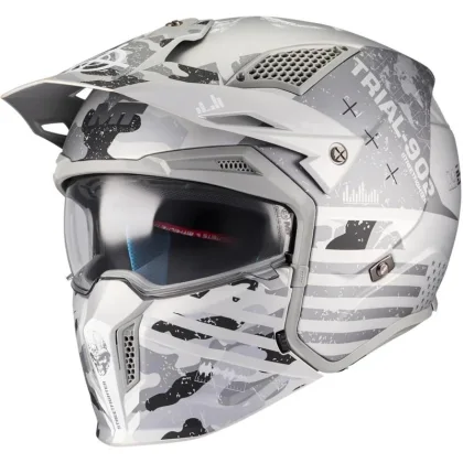 MT Helmets Modulární helma Streetfighter SV S Belic A2 matná bílo-šedá