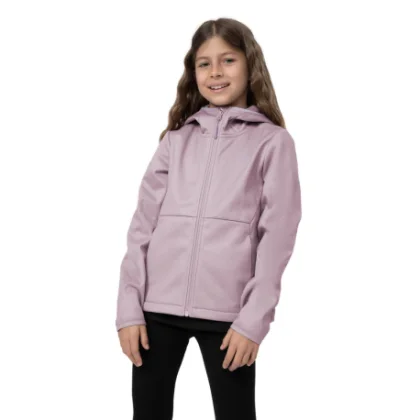 Dievčenská turistická softshellová bunda 4F JUNIOR SOFTSHELL JACKET F042-52S-LIGHT VIOLET