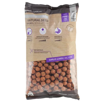 CAPERLAN Boilies na lov kapra NaturalSeed 16 mm 2 kg Cesnak/Pečeň bez