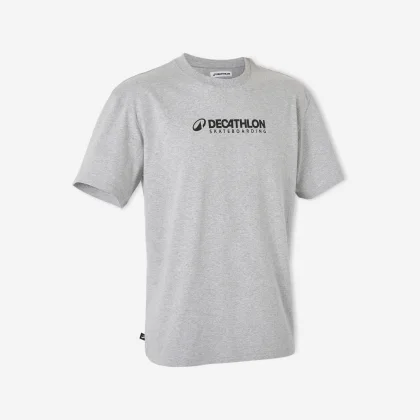 DECATHLON Tričko TS500 krátky rukáv sivé Decathlon Skateboarding S