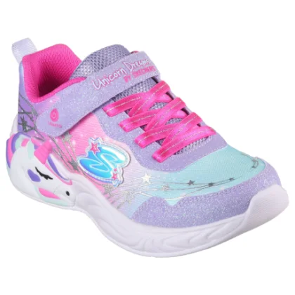 Dívčí rekreační obuv SKECHERS S Lights Unicorn Wishful Magic K lavender hot pink