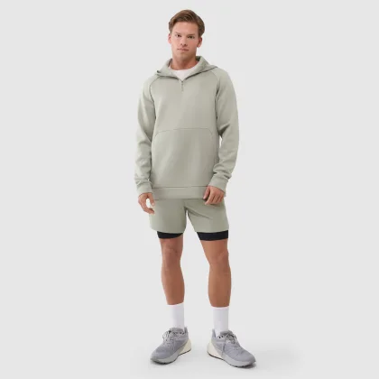 Pánske rýchloschnúce tréningové šortky - kaki