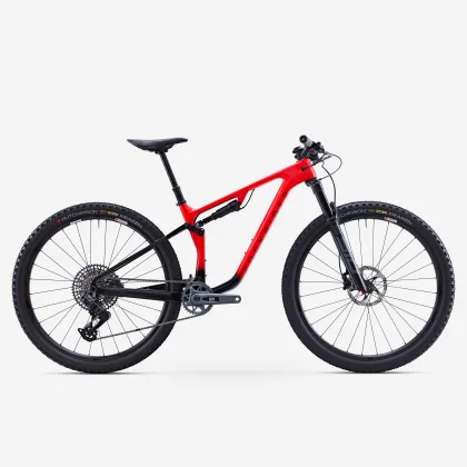 ROCKRIDER Horský bicykel XC RACE 940 S karbónový rám červený XL (185-200 cm)
