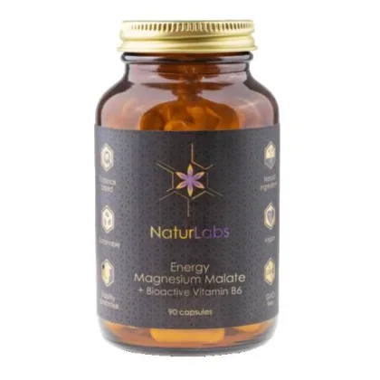 NaturLabs Energy Hořčík malát + bioaktivní vitamin B6 90 kapslí