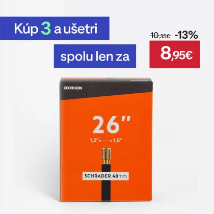 DECATHLON Duša 26 × 1,2/1,5 ventil Schrader 48 mm bez
