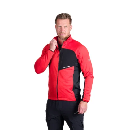 Pánska turistická mikina so zipsom NORTHFINDER PRIMO-361redblack