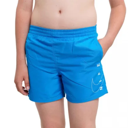 Chlapčenské plavky NIKE SWIM Split Logo Lap 4 inch -486-Aquarius blue