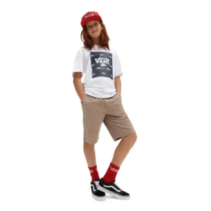 Chlapčenské tričko s krátkym rukávom VANS BY PRINT BOX BOYS-WHITE-DRESS BLUES