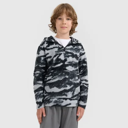 Chlapčenský regular fleece s kapucňou - multicolor